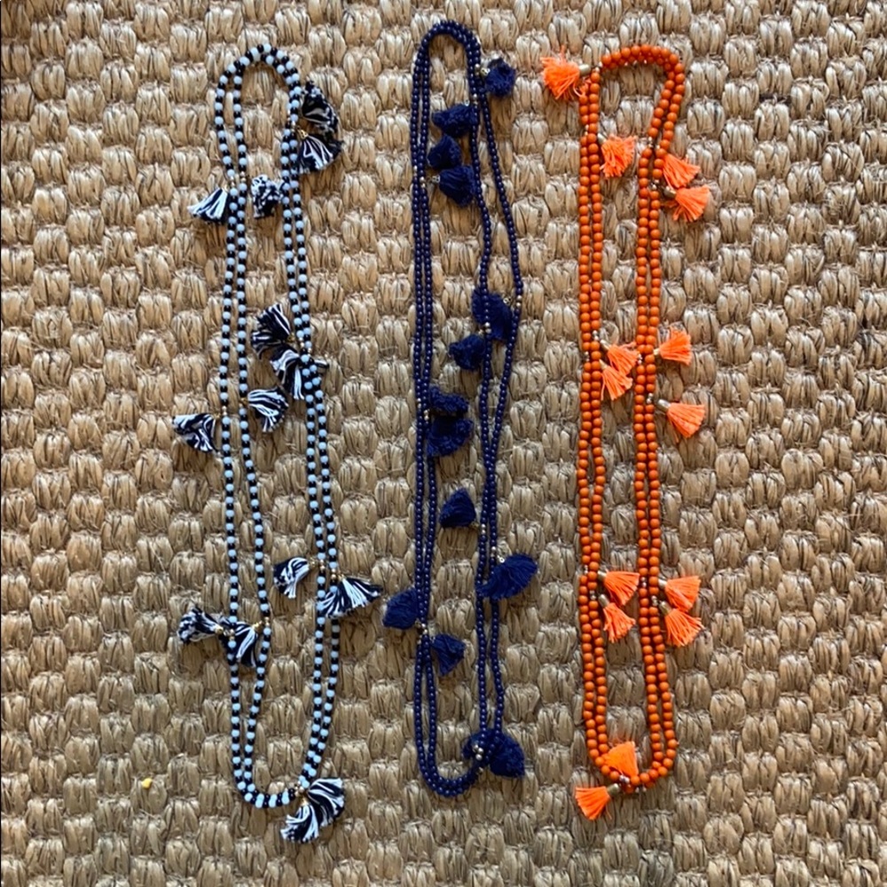 Roller Rabbit tassel necklaces - set of 3